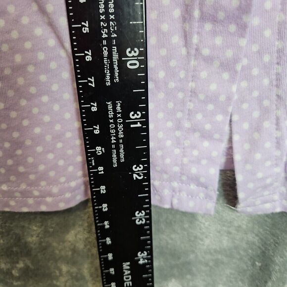 Miss Elaine Purple Polka-dot 1X Nightgown pockets button sleeveless cotton - Picture 5 of 11